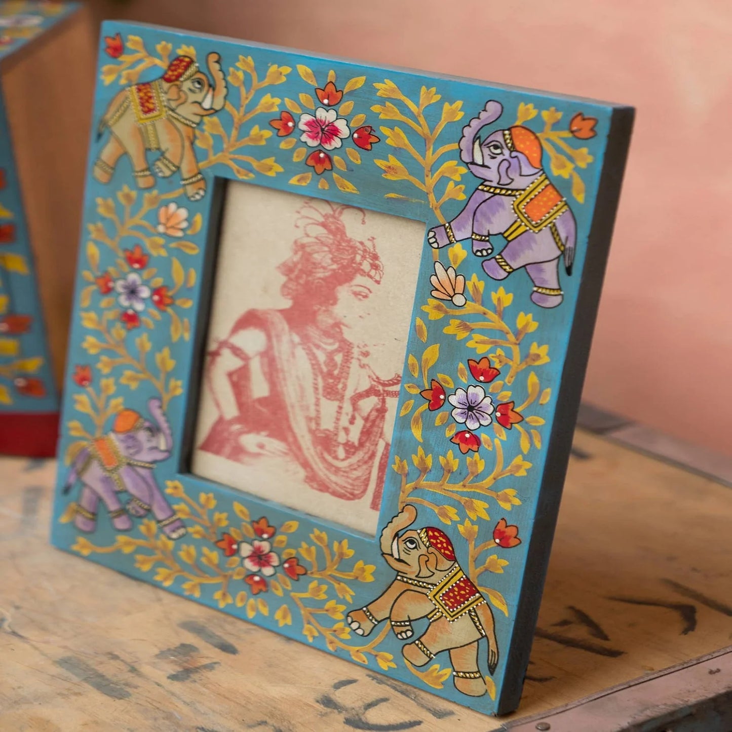 Jayan Elephant Hand Painted Photo Frame