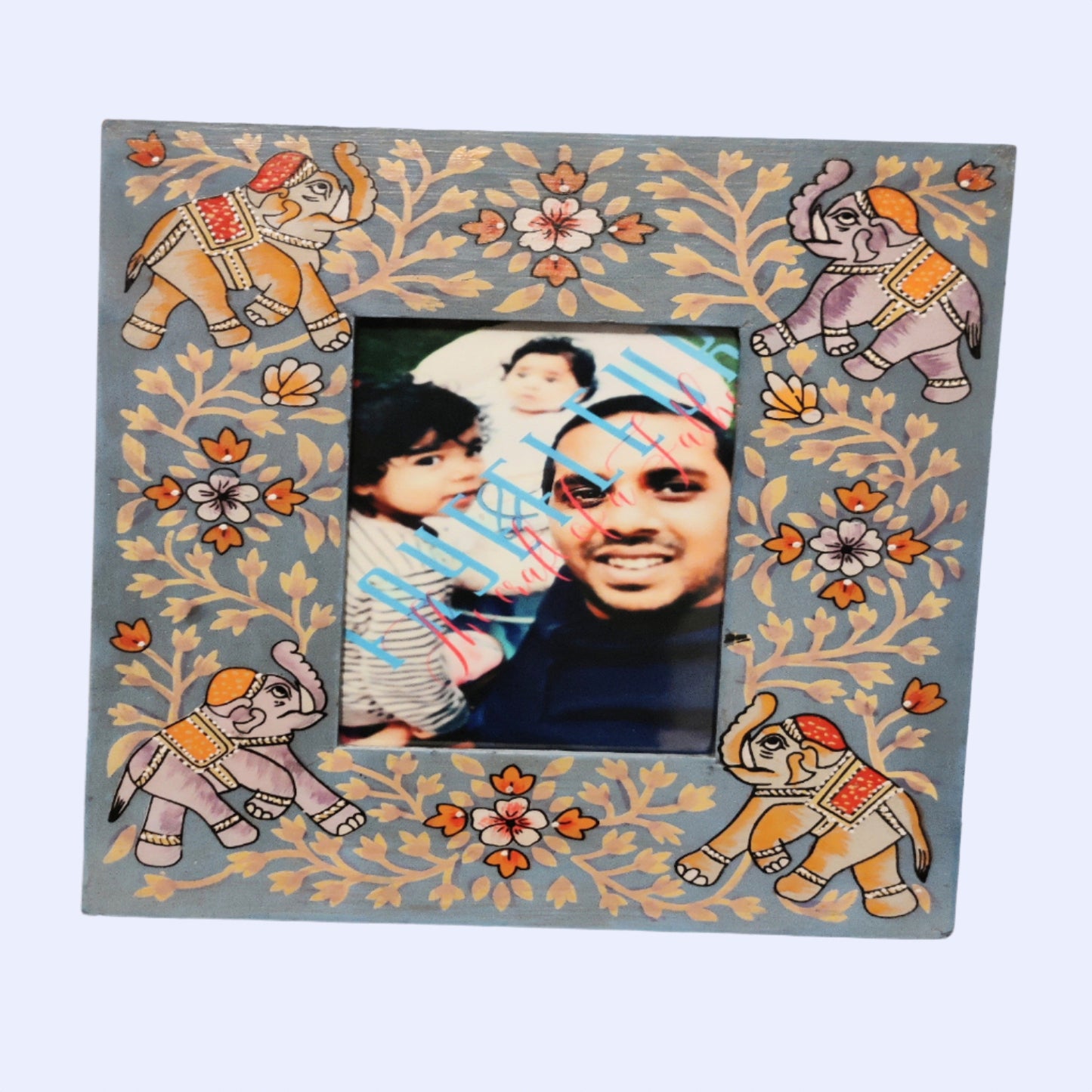 Jayan Elephant Hand Painted Photo Frame